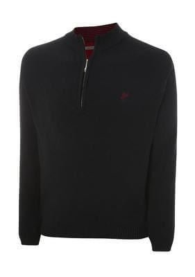 Ashworth Mens Solid Half-Zip Sweater - Black