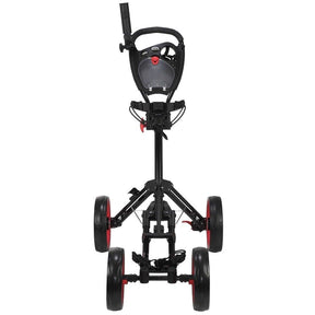 Caddymatic Golf Quad 4-Wheel Folding Golf Pull Push Trolley Black/Red