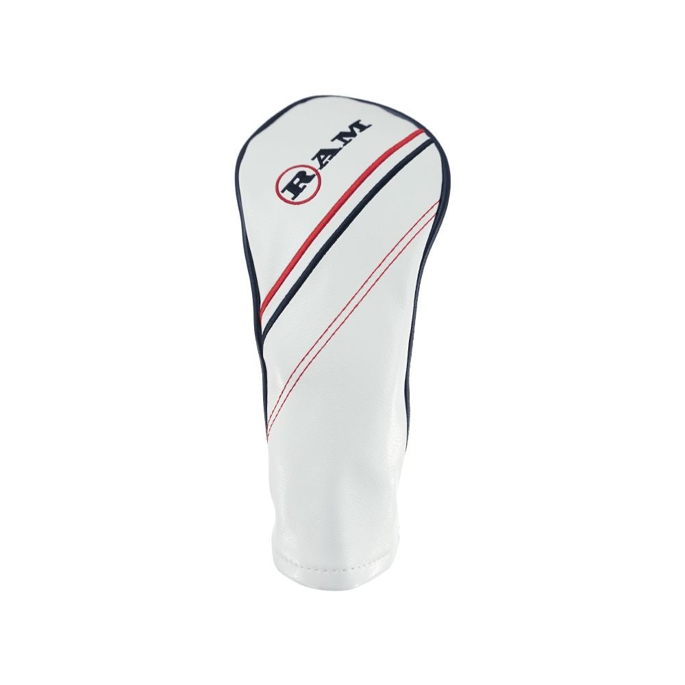 Ram FX Golf Club Headcovers for Driver, Woods and Hybrid, White (1-3-5-x)