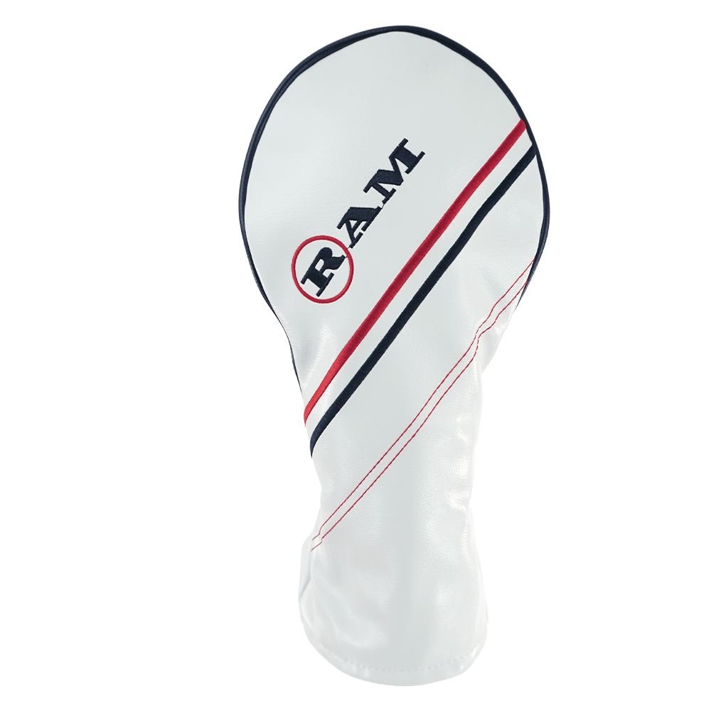 Ram FX Golf Club Headcovers for Driver, Woods and Hybrid, White (1-3-5-x)