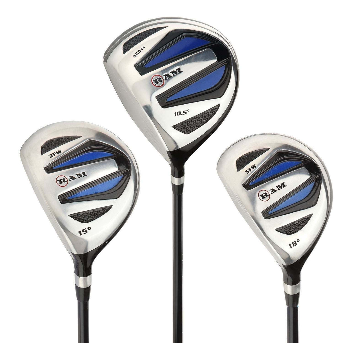 Ram Golf EZ3 Mens Wood Set Graphite Driver 3 & 5 Wood Lefty w/ Headcovers