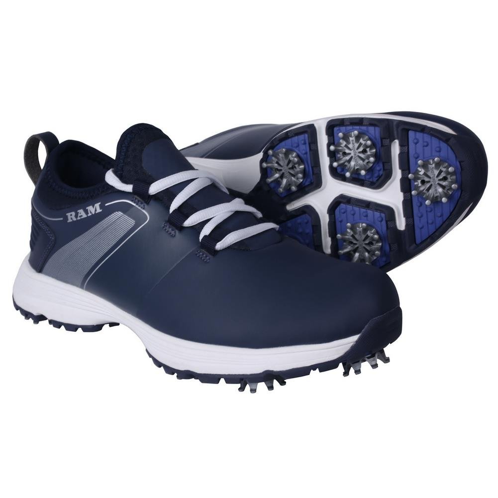 Ram Golf XT1 Mens Waterproof Golf Shoes, Spiked, Blue